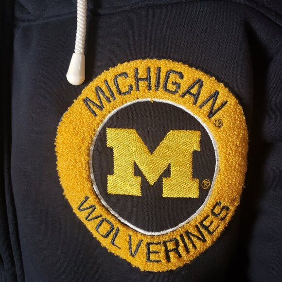 Franchise Club Mens Size XL Michigan Wolverines Sport Hooded Coat Jacket Navy - Picture 7 of 11